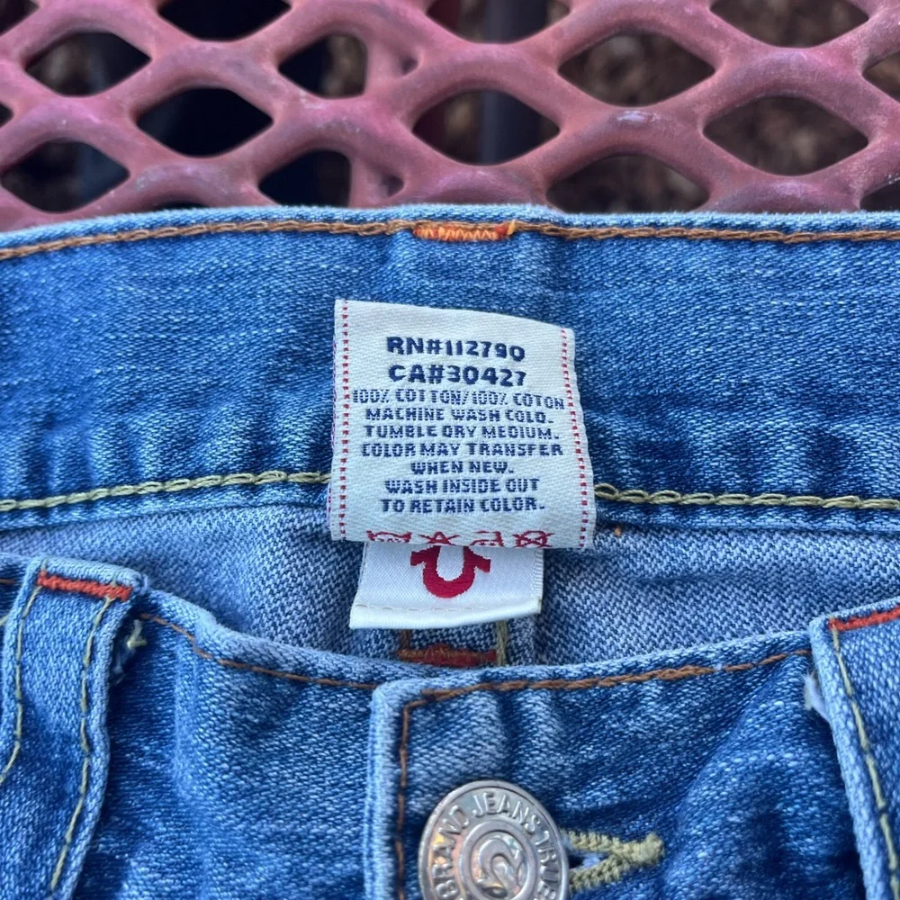 True Religion Men’s Blue Distressed Jean Shorts